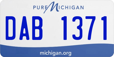 MI license plate DAB1371