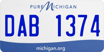 MI license plate DAB1374