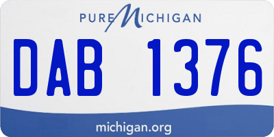 MI license plate DAB1376