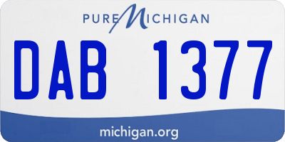 MI license plate DAB1377