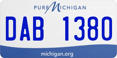 MI license plate DAB1380