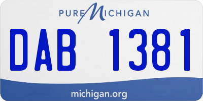 MI license plate DAB1381