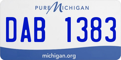 MI license plate DAB1383
