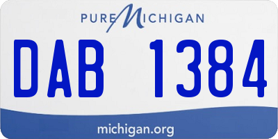 MI license plate DAB1384