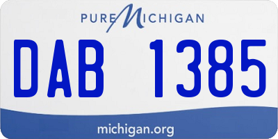MI license plate DAB1385