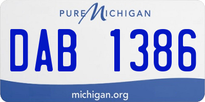 MI license plate DAB1386