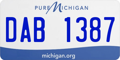 MI license plate DAB1387