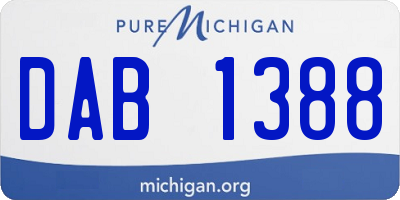 MI license plate DAB1388