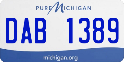 MI license plate DAB1389