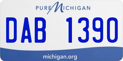 MI license plate DAB1390