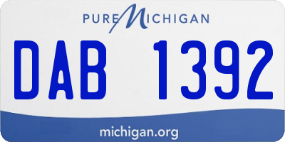 MI license plate DAB1392