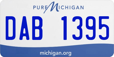 MI license plate DAB1395