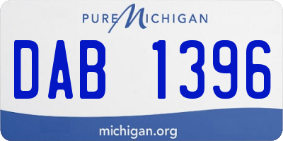 MI license plate DAB1396