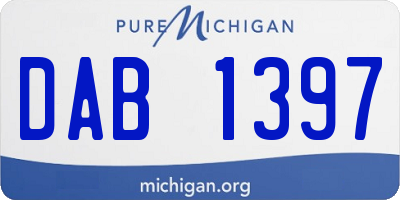MI license plate DAB1397