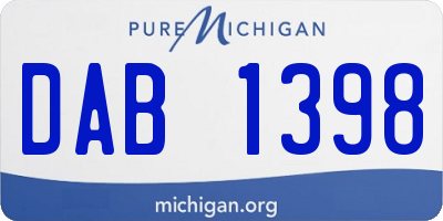 MI license plate DAB1398