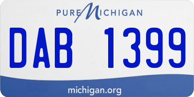 MI license plate DAB1399