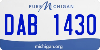 MI license plate DAB1430