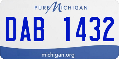 MI license plate DAB1432