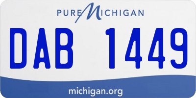 MI license plate DAB1449