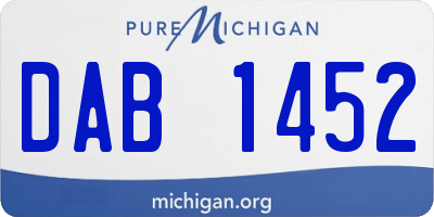 MI license plate DAB1452