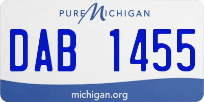 MI license plate DAB1455