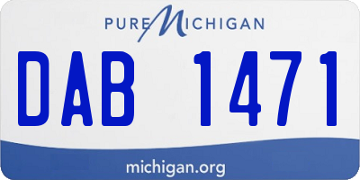 MI license plate DAB1471