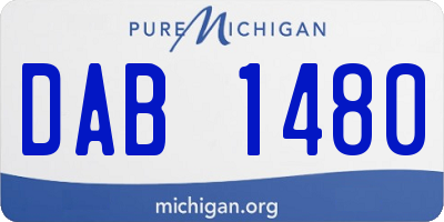MI license plate DAB1480