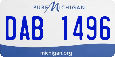 MI license plate DAB1496