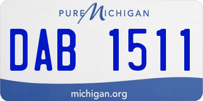 MI license plate DAB1511