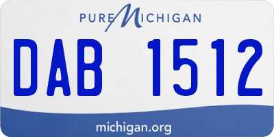 MI license plate DAB1512