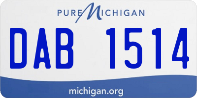 MI license plate DAB1514