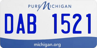 MI license plate DAB1521