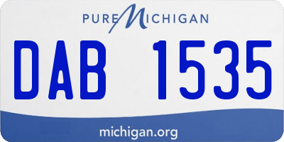 MI license plate DAB1535