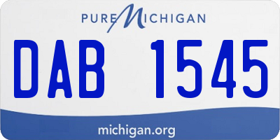 MI license plate DAB1545