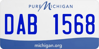 MI license plate DAB1568