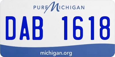 MI license plate DAB1618