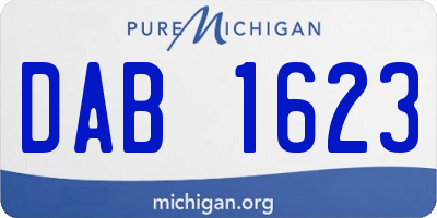 MI license plate DAB1623