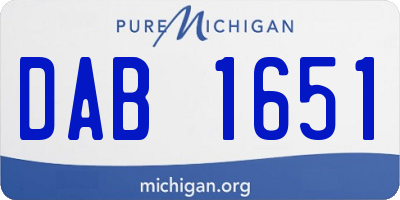 MI license plate DAB1651