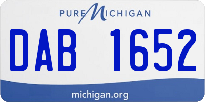 MI license plate DAB1652
