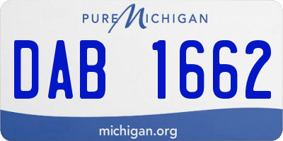 MI license plate DAB1662