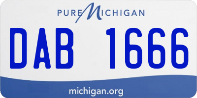 MI license plate DAB1666