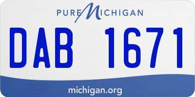 MI license plate DAB1671