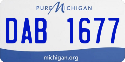 MI license plate DAB1677