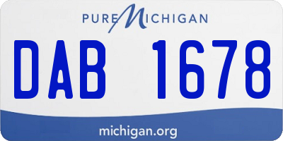 MI license plate DAB1678