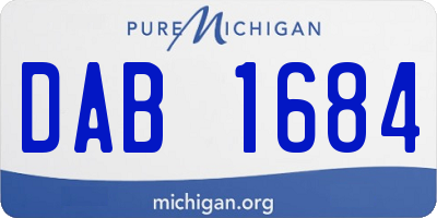 MI license plate DAB1684