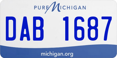 MI license plate DAB1687