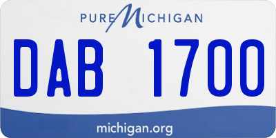 MI license plate DAB1700