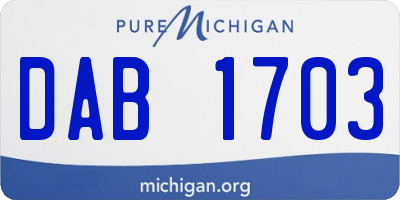 MI license plate DAB1703