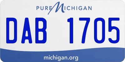 MI license plate DAB1705