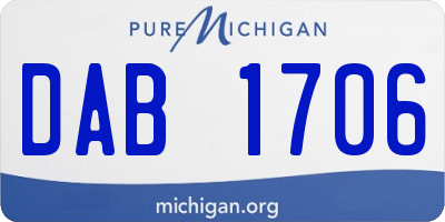 MI license plate DAB1706